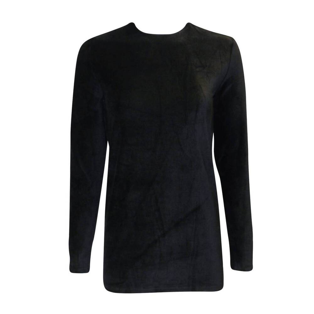 NEW DANIELLA FAYE women's velour sport top in black